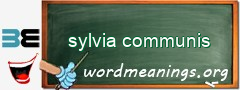 WordMeaning blackboard for sylvia communis